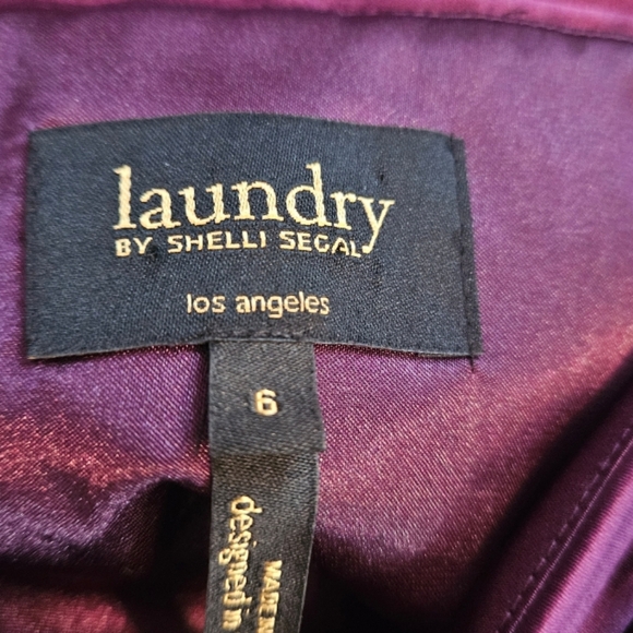 NWOT Laundry Shelli Segal purple silk satin fit flare cocktail dress Womens 6 - Picture 7 of 7